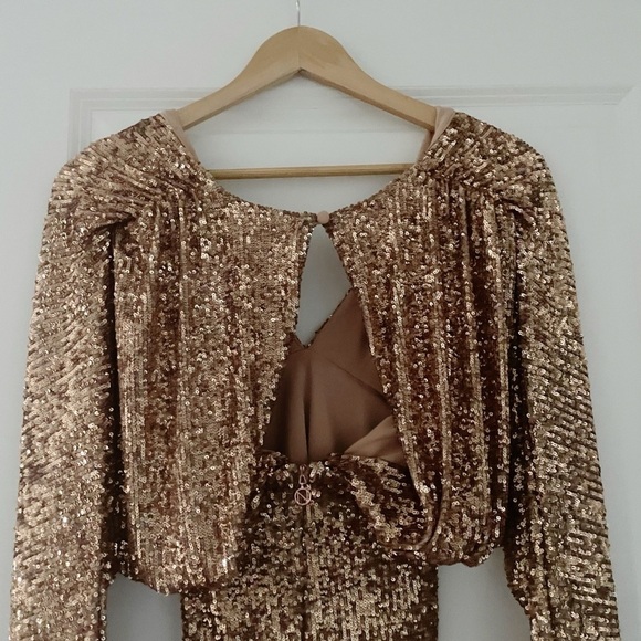 Nookie Veda Sequin Mini Dress Caramel - Picture 9 of 16